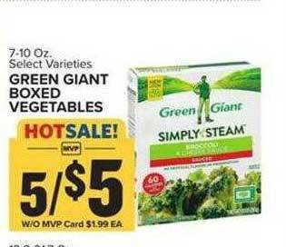 Food Lion Green giant boxed vegetables offer