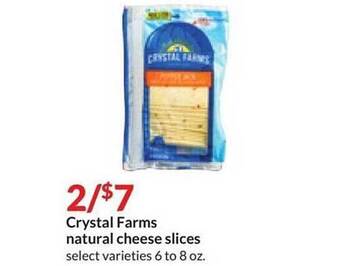 Hy-Vee Crystal farms natural cheese slices offer