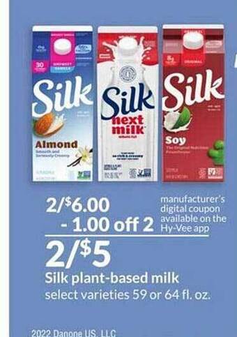 Hy-Vee Silk plant-based milk offer