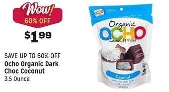 Grocery Outlet Ocho organic dark choc coconut offer