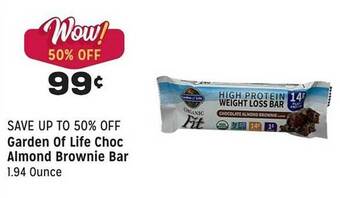 Grocery Outlet Garden of life choc almond brownie bar offer