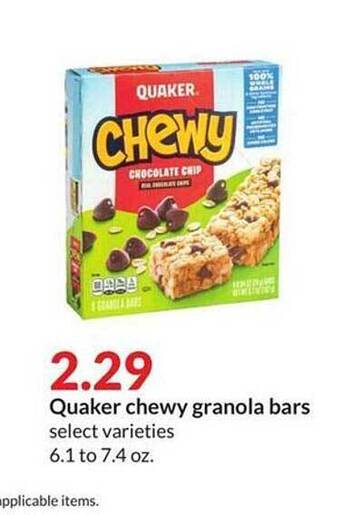 Hy-Vee Quaker chewy granola bars offer