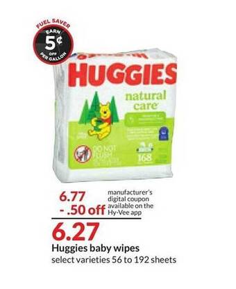 Hy-Vee Huggies baby wipes offer