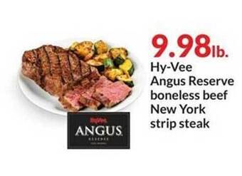 Hy-Vee Hy-vee angus reserve boneless beef new york strip steak offer