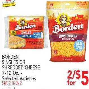 Ingles Markets Borden singles or shredded cheese offer