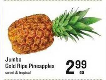 Lowes Foods Jumbo gold ripe pineapples offer