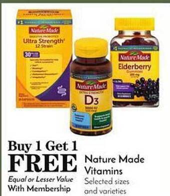 Pavilions Nature made vitamins offer