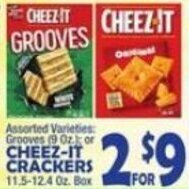 Bravo Supermarkets Cheez-It Crackers 11.5-12.4 oz. Box offer