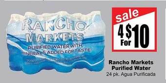 Rancho Markets Rancho markets purified water offer