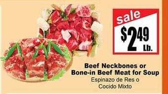 Rancho Markets Beef neckbones or bone-in beef meat for soup offer