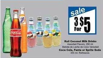Rancho Markets Kull coconut milk drinks, coca cola, fanta or sprite soda offer