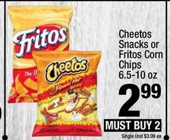 Super King Markets Cheetos snacks or fritos corn chips offer