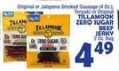 Bravo Supermarkets Tillamook Zero Sugar Beef Jerky offer