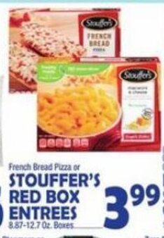 Bravo Supermarkets Stouffer's Red Box Entrees offer