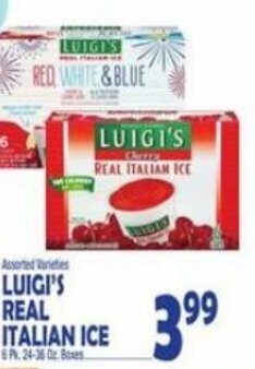 Bravo Supermarkets Luigi's Real Italian Ice offer