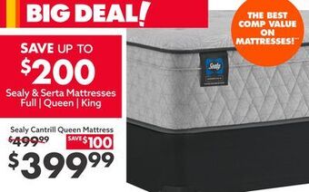 Big Lots Sealy cantrill queen mattress offer