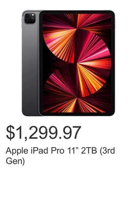 Costco Apple ipad pro 11" 2tb (3rd gen) offer
