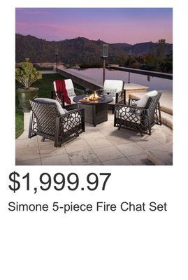 Costco Simone 5-piece fire chat set offer