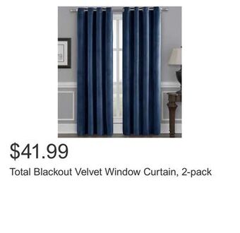 Costco Total blackout velvet window curtain, 2-pack offer