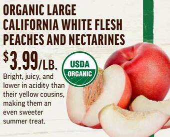 Central Market Organic Large California White Flesh Peaches And Nectarines offer