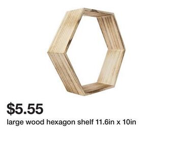 Five Below Large wood hexagon shelf 11.6in x 10in offer