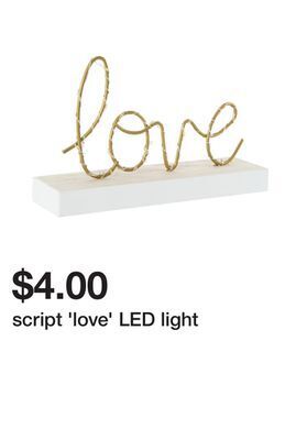 Five Below Script 'love' led light offer