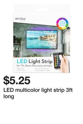Five Below Led multicolor light strip 3ft long offer