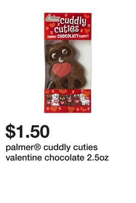 Five Below Palmer® cuddly cuties valentine chocolate 2.5oz offer