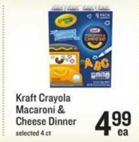 Lowes Foods Kraft Crayola Macaroni & Cheese Dinner 4 Ct. offer