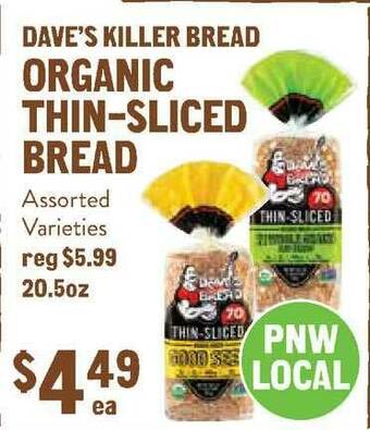 New Seasons Market Dave's Killer Bread Organic Thin-sliced Bread offer