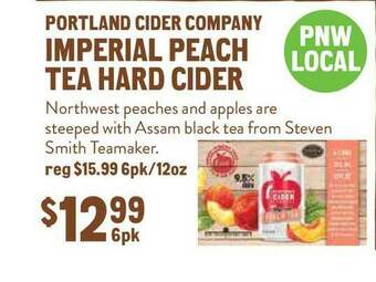 New Seasons Market Portland Cider Company Imperial Peach Tea Hard Cider offer