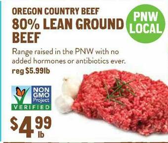 New Seasons Market Oregon Country Beef 80% Lean Ground Beef offer