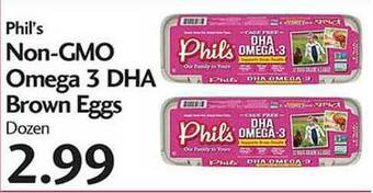 Sunset Foods Phil's Non-gmo Omega 3 Dha Brown Eggs offer