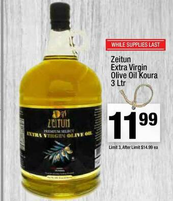 Super King Markets Zeitun Extra Virgin Olive Oil Koura 3 Ltr offer