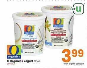Albertsons O organics yogurt offer
