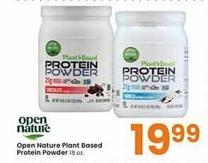 Albertsons Open nature plant based protein powder offer