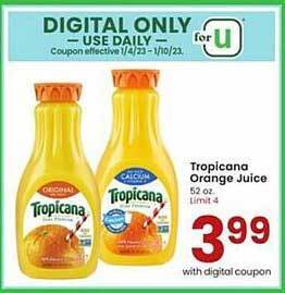 Albertsons Tropicana orange juice offer