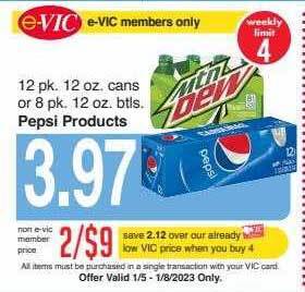 Harris Teeter Pepsi products offer
