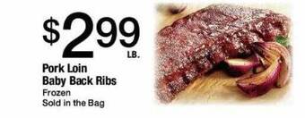Jons International Pork loin baby back ribs offer