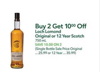 Publix Loch lomond original or 12 year scotch offer