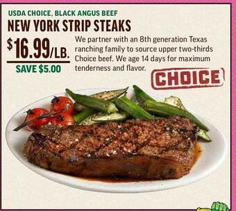 Central Market New york strip steaks offer