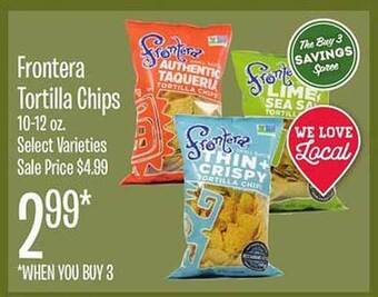 Jewel-Osco Frontera tortilla chips offer