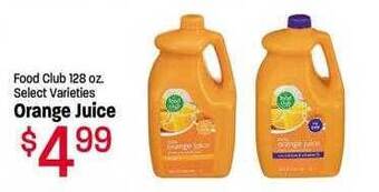 Maceys Food club orange juice offer