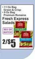 Super Fresh Fresh express salads offer