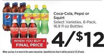 Food 4 Less Coca-cola pepsi or squirt offer