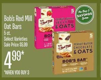 Jewel-Osco Bob's red mill oat bars offer