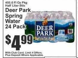 Key Food Deer park spring water offer