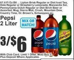 Key Food Pepsi 2 liter offer