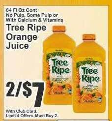 Key Food Tree ripe orange juice offer