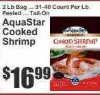 Key Food Aquastar cooked shrimp offer